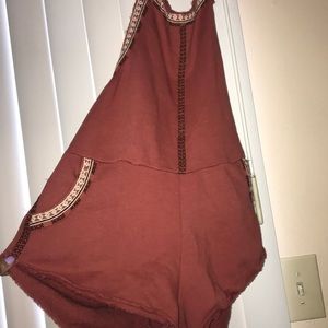 Free people pink shorts jumpsuit